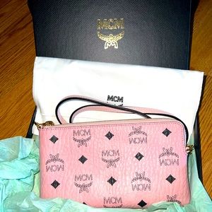 Mcm Pink Visetos Crossbody Belt Bag